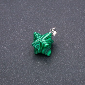 Anhänger Merkaba aus Malachit 10×10 mm