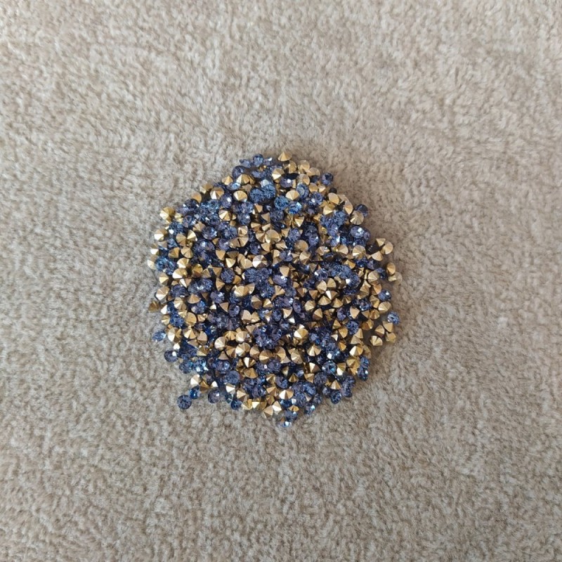 Strasssteine, blau, Durchmesser ca. 3 mm, Packung / 4 g