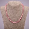 Rhodochrosit-Halskette aus natürlichem Stein – glatte Kugeln, Durchmesser ca. 6 mm, Länge 45 cm