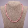 Rhodochrosit-Halskette aus natürlichem Stein – glatte Kugeln, Durchmesser ca. 6 mm, Länge 45 cm