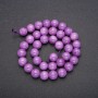Tonierte Quarzperlen in Amethyst-Farbton, glatte Kugeln, auf Schnur, Durchmesser 10 mm, Länge ca. 38 cm
