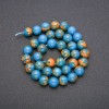 Varizit-Perlen blau, glatte Kugeln, auf Schnur, Ø 10 mm, Länge ca. 36 cm