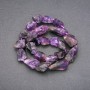 Unbearbeitete Amethyst-Nugget-Perlen auf Schnur, Durchmesser 15×23 mm (±), Länge 42 cm