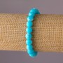 Armband aus synthetischem Larimar, Acryl, auf elastischem Band, glatte Kugeln, Durchmesser 8 mm, Umfang 18 cm