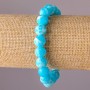 Armband aus künstlichem Larimar, Acrylkugeln auf Elastikband, glatte Kugeln, Durchmesser 10 mm, Umfang 18 cm