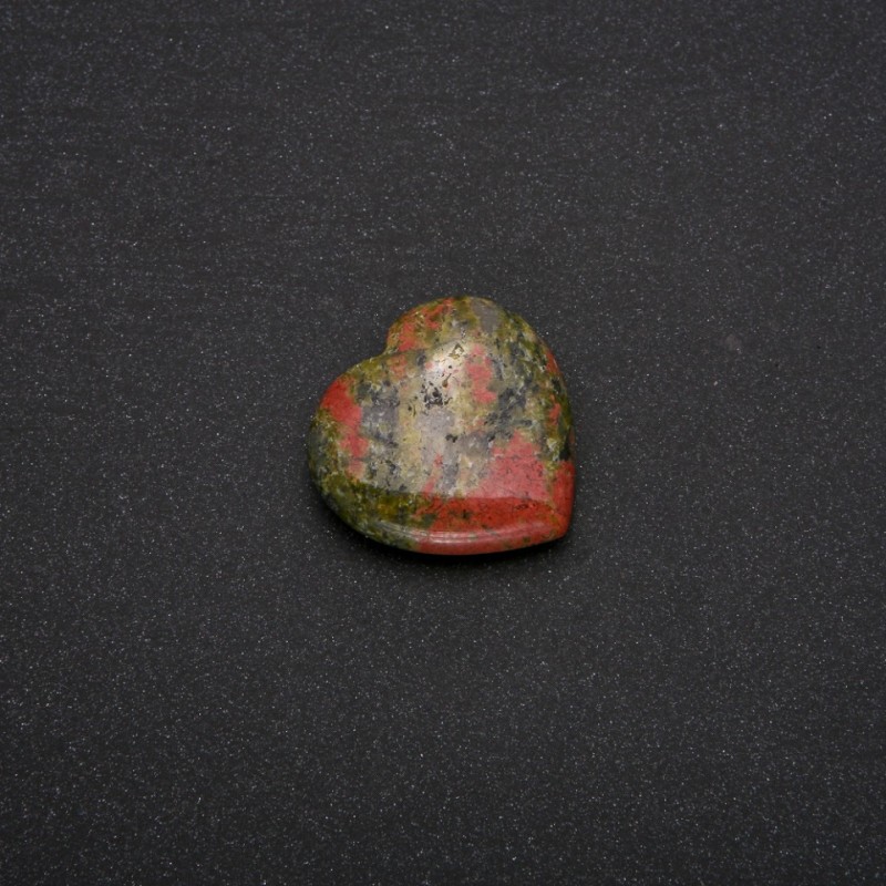 Souvenirstein Jaspis-Heliotrop in Herzform, 30×30×10(±)mm
