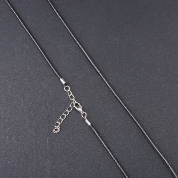 Preis pro Packung / 10 Stück gewachste Schnur für Anhänger, Durchmesser 2,5 mm, Länge 60 cm, Schwarz