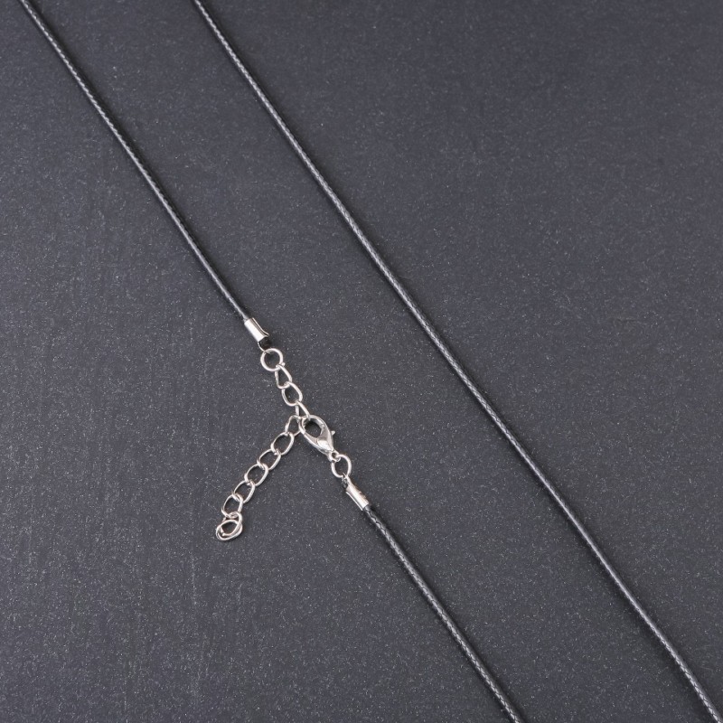 Preis pro Packung / 10 Stück gewachste Schnur für Anhänger, Durchmesser 2,5 mm, Länge 60 cm, Schwarz