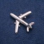 Brosche Flugzeug aus silberfarbenem Metall, 40 × 39 mm
