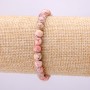 Armband aus Rhodochrosit-Naturstein, glatte Kugel, Durchmesser 6,5 mm, Länge 18 cm