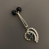 Silberfarbene Clip-Brosche mit Anhänger für Schals, ±6 cm