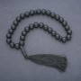 Schungit-Gebetskette mit 33 Perlen, Schungit-Einlage, Durchmesser 12 mm