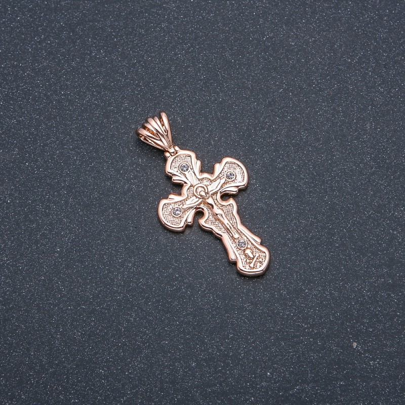 Kreuzanhänger Xuping Vergoldung 18K mit weißen Steinen 36×30×19 mm +