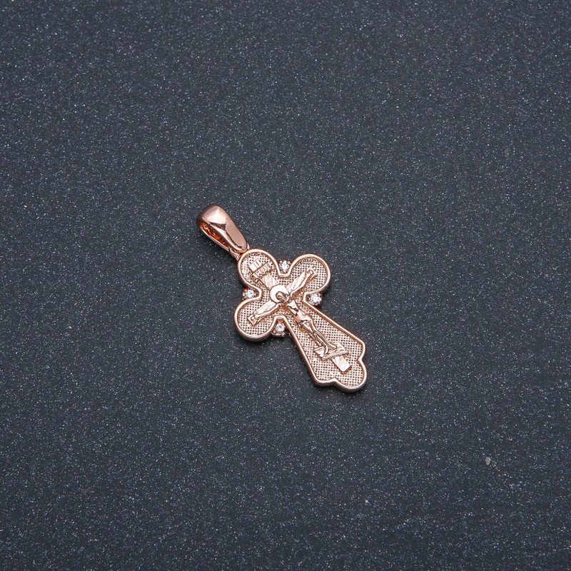 Anhänger Kreuz Xuping Vergoldung 18K mit weißen Strasssteinen 32 × 26 × 15 mm +