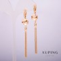 Ohrringe Xuping Vergoldung 18K mit weißen Steinen, Länge 80 mm +