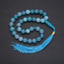 Aquamarin-Gebetskette, 33 Perlen, glatte Kugeln, Durchmesser ca. 10 mm, Aquamarin-Einlage