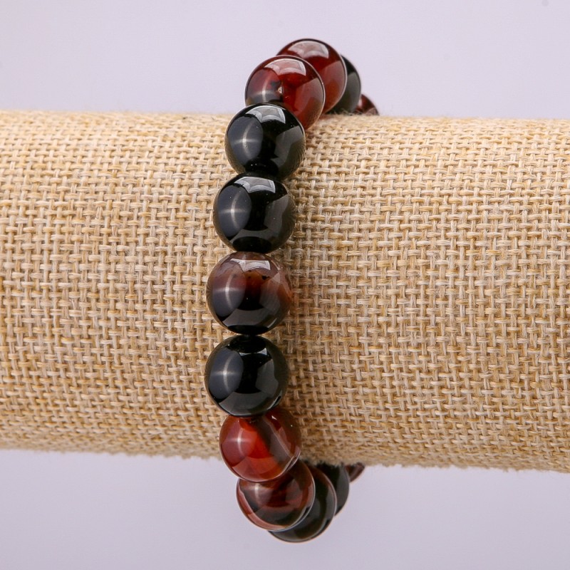 Karneol-Armband auf Elastikband, glatte Kugeln, Durchmesser 12 mm, Umfang 18 cm +