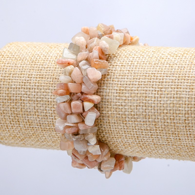 Breites Armband aus Selenit, Chips 6 mm ±, Umfang 18 cm, Breite 2 cm