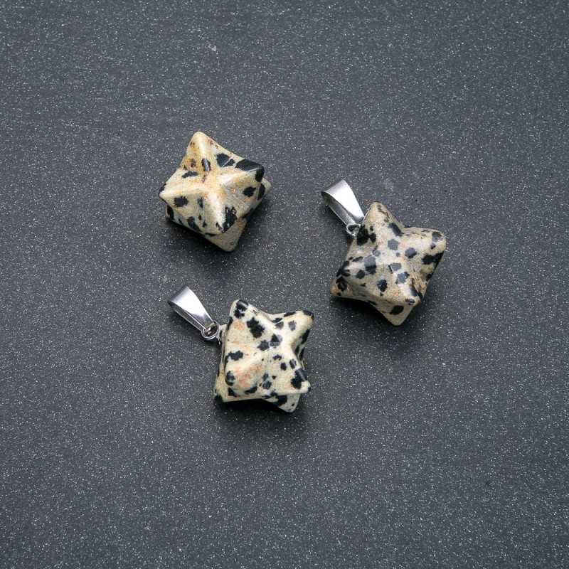 Merkaba-Anhänger Dalmatiner-Jaspis 10x10 mm