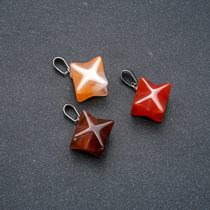 Merkaba-Anhänger aus Karneol 10×10 mm