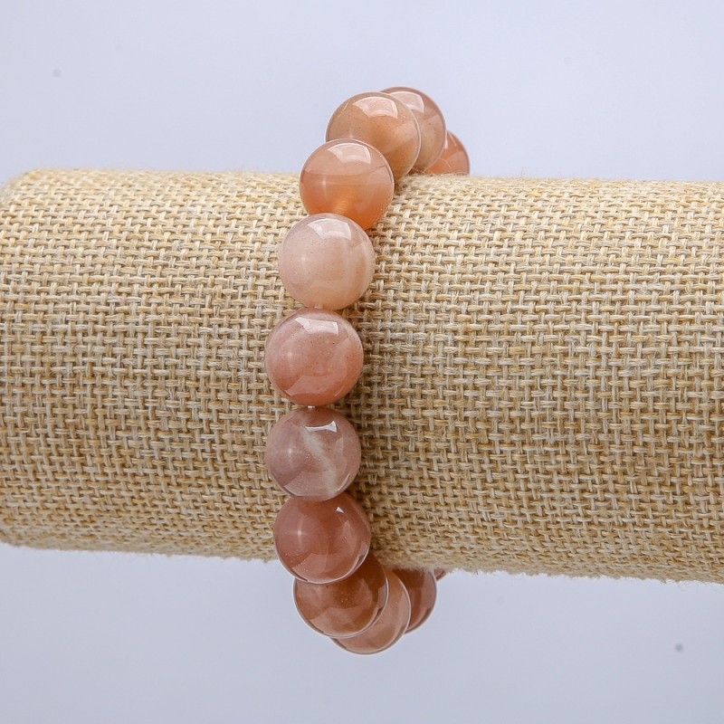 Elastisches Armband aus Selenit-Naturstein, Perlen-Durchmesser 12 mm, Umfang ca. 18 cm+