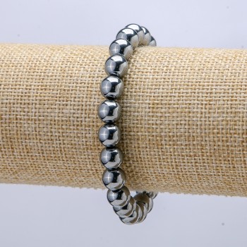 Armband auf Gummiband aus Terahertz-Perlen, Durchmesser 8 mm, Länge 18 cm +