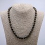 Kette aus natürlichem Rauchquarz, glatte Kugeln, Durchmesser 8 mm, Länge 46 cm +