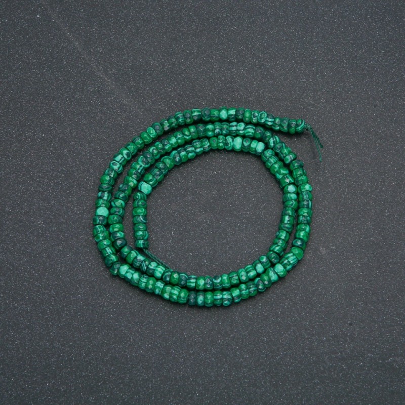 Strang facettierter Malachit-Perlen 4 × 2,5 mm