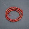 Strang aus natürlichem Stein – roter Jaspis, facettierte Rondellen, Durchmesser 4 x 2,5 mm, Länge 39 cm +