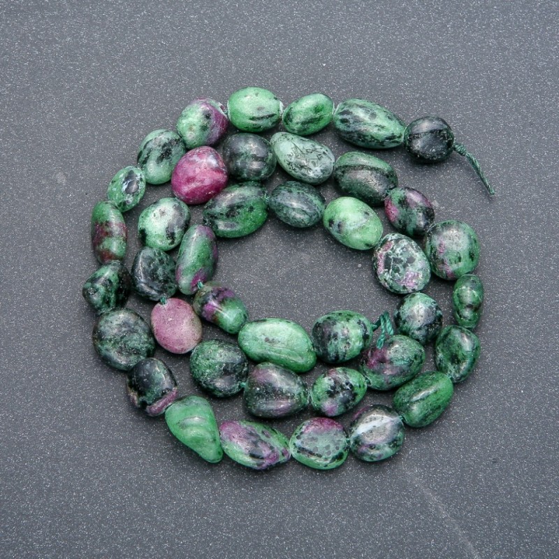 Perlen auf Schnur aus natürlichem Zoosit, facettiert, Durchmesser 10×8 mm, Länge 41 cm +