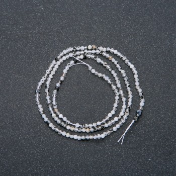 Faden aus natürlichem Adular mit granulierten Kugeln, Durchmesser ca. 2 mm, Länge 40 cm +
