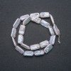 Schnur aus natürlichen Barockperlen, Ø 18×10 mm, Länge ca. 39 cm, mit petrolfarbigem Schimmer