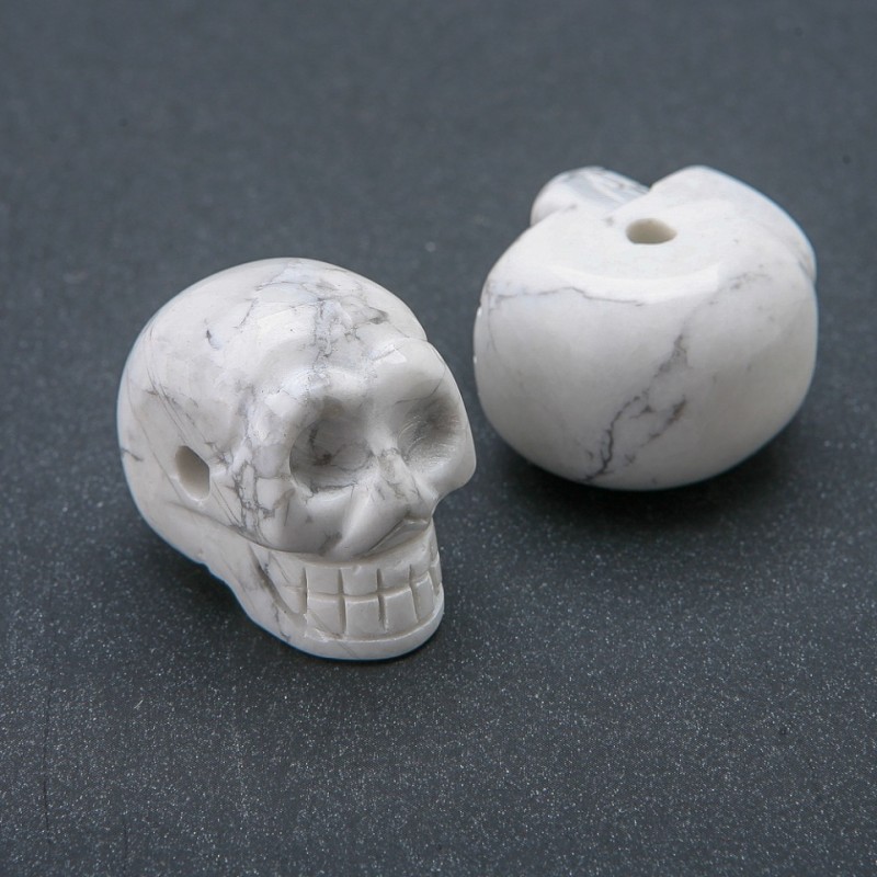Schädel-Perle aus natürlichem Chalzedon 25×19 mm +
