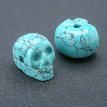 Schädel-Perle Türkis (künstlich) 25×19 mm +
