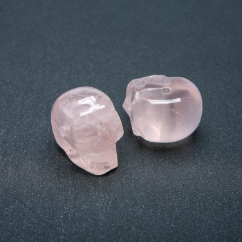Schädel-Perle aus Rosenquarz 25×19 mm +