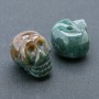 Schädel-Perle aus grünem Jaspis, ca. 25×19 mm +