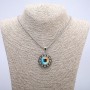 Anhänger „Auge“ silberfarben an Kette, 70 cm