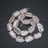 Schnur natürlicher Barockperlen, Durchmesser 22x14 mm, Länge ca. 40 cm mit petrolfarbenem Überlauf