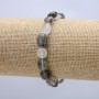 Armband aus elastischem Gummiband aus Naturstein Haarquarz (Rutilquarz), Durchmesser 8 × 9 mm, Länge 18 cm +