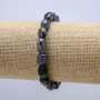 Elastisches Armband aus natürlichem Iolith mit trommelgeschliffenen Steinen, Durchmesser 8×10 mm, Umfang ca. 18 cm (+)