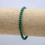 Malachit-Armband auf Elastikband, aus natürlichem Malachit, glatte Kugel, Durchmesser 4 mm, Länge 18 cm +