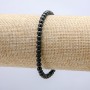 Elastisches Armband aus Naturstein, glatte Kugeln, Schungit, Durchmesser 4 mm, Länge 18 cm +