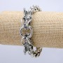 Kettenarmband «Drachenkopf» silberfarbenes Metall 12×27 mm, Dicke 10 mm, Länge 20 cm +