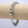 Kettenarmband „Drachenkopf“ silberfarbenes Metall 10×32 mm, Dicke 8 mm, Länge 20 cm +