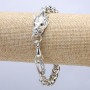 Kettenarmband „Wolfskopf“ silberfarbiges Metall, Größe 17×40 mm, Dicke 8 mm, Länge 20 cm +
