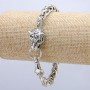Kettenarmband „Tiger“ silberfarbenes Metall 15×34 mm, Dicke 8 mm, Länge 20 cm +
