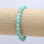 Elastisches Armband aus Naturstein Amazonit, glatte Kugeln, Durchmesser 6 mm, Umfang 18 cm +