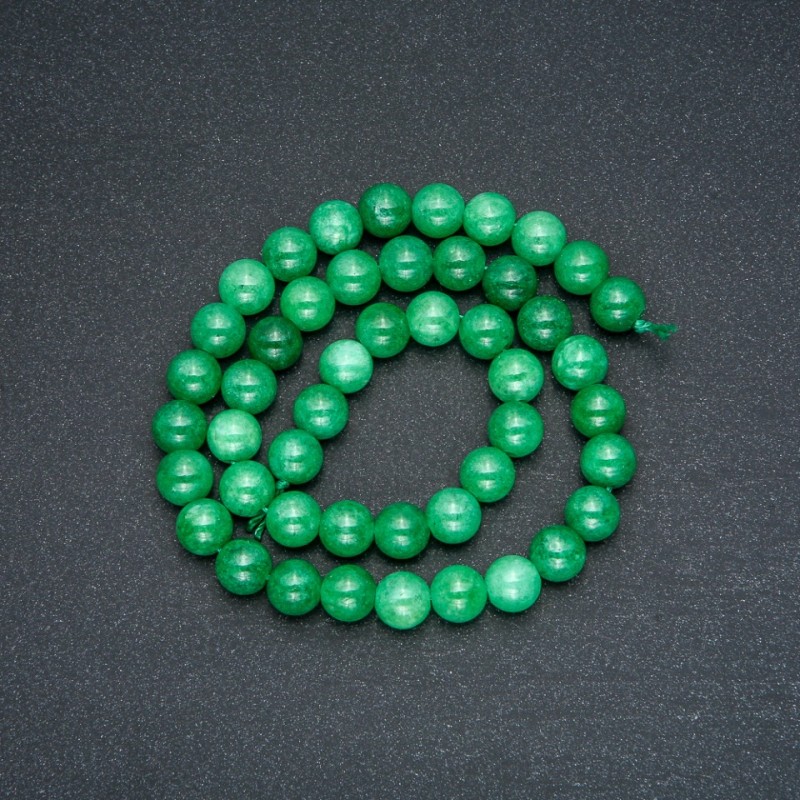 Chrysopras-Imitationsperlen auf Schnur, glatte Kugel, Durchmesser 8 mm, Länge ca. 38 cm +