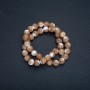 Perlen auf Schnur – Naturperlmutt Beige, glatte Kugel, Durchmesser 10 mm, Länge 39+ cm