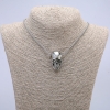 Schädelanhänger 28×17 mm an Kette, Länge 65 cm, Silberfarbton